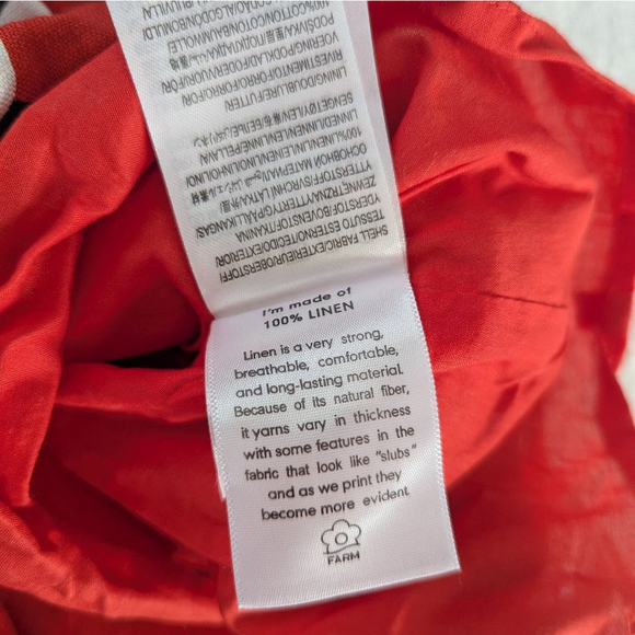 Farm Rio Toucan Twist Red 100% Linen Dress - XS - Picture 8 of 14